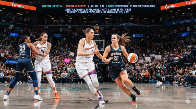 New York Liberty vs Phoenix Mercury Match Player Stats